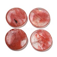 Cherry Quartz Glass Beads, Flat Round, 35~36.5x7.5mm, Hole: 1.2mm(G-B070-17A)
