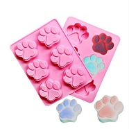 Footprint Shape Food Grade Silicone Molds, Fondant Molds, For DIY Cake Decoration, Chocolate, Candy, UV Resin & Epoxy Resin Jewelry Making, Random Single Color or Random Mixed Color, 185x142x6mm, Inner Size: 58x52mm(AJEW-E027-05)
