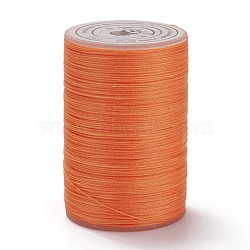 Round Waxed Polyester Thread String, Micro Macrame Cord, for Leather Sewing Stitching, Dark Orange, 0.3~0.4mm, about 174.98 Yards(160m)/Roll(X-YC-D004-02A-056)