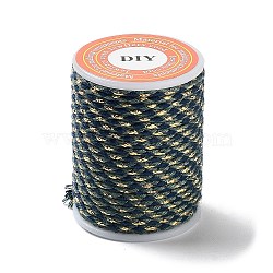 4-Ply Polycotton Cord, Handmade Macrame Cotton Rope, for String Wall Hangings Plant Hanger, DIY Craft String Knitting, Dark Green, 1.5mm, about 4.3 yards(4m)/roll(OCOR-Z003-D114)
