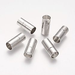 Brass Bayonet Clasps, Platinum Color, 21x9.5mm, Hole: 8mm(KK646-1)