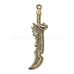 Tibetan Style Alloy Big Pendants, Broadsword, Antique Bronze, 66.5x16x3.5mm, Hole: 3mm(FIND-G067-02AB)