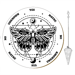 Pendulum Board Dowsing Necklace Divination DIY Making Kit, Including Plywood Sign Board, Natural Amethyst Chakra Dowsing Pendulum, Star of David Pattern, Dowsing Pendulum: 27.2cm, 1pc/set(DIY-CN0001-79)