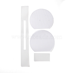 Shell Shaped Plastic Mesh Canvas Sheets, Bag Bottom Shaper Pads, Purse Making Template, for Yarn Crochet, Embroidery Craft, White, 11~44.7x5.5~17.7x0.15cm, 4pcs/set(DIY-H169-11B)