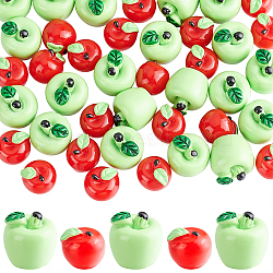 40Pcs 2 Colors Opaque Resin Cabochons, Apple, Mixed Color, 12~16.5x12~16mm, 20pcs/color(RESI-CP0001-17)