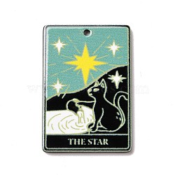 Printed Acrylic Pendants, Rectangle with Tarot Pattern, The Star XVII, 39.5x27x2mm, Hole: 1.8mm(OACR-D008-04D)