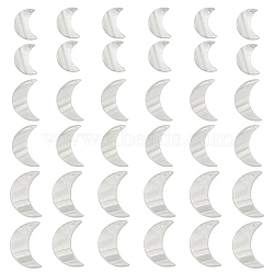 36Pcs 3 Styles Natural Shell Pendants, Moon Charms, White, 20~30x13~17x1.5~2mm, Hole: 1.2mm, 12pcs/style(SHEL-GO0001-08)