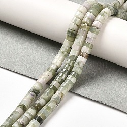 Natural Peace Jade Beads Strands, Disc, Heishi Beads, 4x2~2.5mm, Hole: 1mm, about 154~156pcs/strand, 14.84~15.04''(37.7~38.2cm)(G-R437-06)