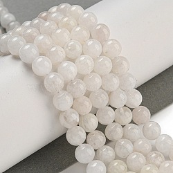 Natural Rainbow Moonstone Beads Strands, Round, White, 8mm(G-C068-8mm-1A)