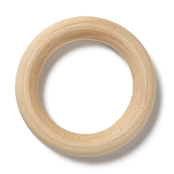Unfinished Wood Linking Rings, Macrame Wooden Rings, Round, BurlyWood, 39x7mm, Inner Diameter: 25mm