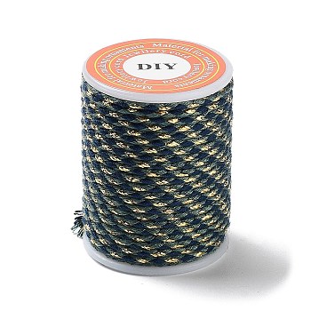 4-Ply Polycotton Cord, Handmade Macrame Cotton Rope, for String Wall Hangings Plant Hanger, DIY Craft String Knitting, Dark Green, 1.5mm, about 4.3 yards(4m)/roll