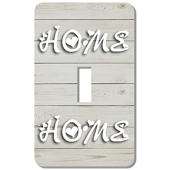 CREATCABIN 2Pcs Acrylic Light Switch Plate Outlet Covers, with Iron Screws, Wall Switch Plates Decoration, Rectangle, Word HOME, 115x70mm, Hole: 5mm & 25x10mm