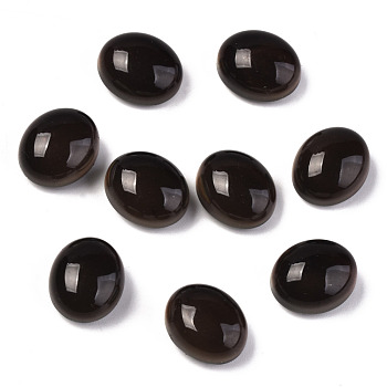 Glass Cabochons, Changing Color Mood Cabochons, Oval, Black, 12x10x6.5mm