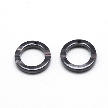 Cellulose Acetate(Resin) Pendants, Ring, Black, 29.5x29.5x2.5mm, Hole: 1.5mm