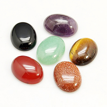 Gemstone Cabochons, Oval, Mixed Stone, 16x12x5mm