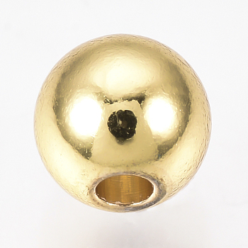 Brass Spacer Beads, Round, Golden, 4mm, Hole: 1.5mm
