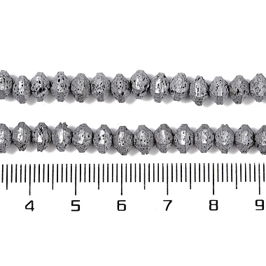 Electroplated Natural Lava Rock Beads Strands(G-A234-F02-01G)-4