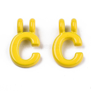 Spray Painted Alloy  2-Loop Link Pendants(X-PALLOY-T075-48C-RS)-2