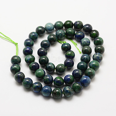 Natural Chrysocolla and Lapis Lazuli Beads Strands(G-G735-07-6mm)-2