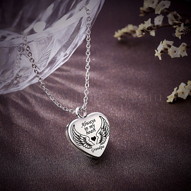 Grandpa Always in My Heart Wing Urn Pendant Necklace(JN992A)-4