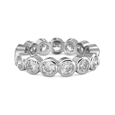 Clear Round Sterling Silver Finger Rings