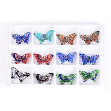 Mixed Color Mixed Color Butterfly Silver Foil Pendants