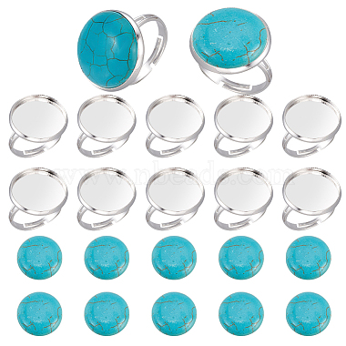 Synthetic Turquoise Finger Rings