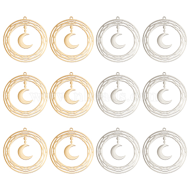 Real Gold Plated & Stainless Steel Color Ring 201 Stainless Steel Pendants