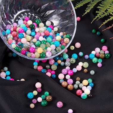 150Pcs 15 Style Dyed Natural White Jade Round Beads(G-SZ0001-08)-2