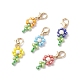 Décorations de pendentif de fleurs en perles de verre(HJEW-JM00729)-1
