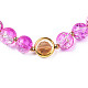 Round Glass Beaded Stretch Bracelet with Gold Plated Brass Ring for Women(BJEW-N018-02E)-2