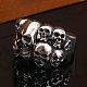 Steam Punk Style Titanium Steel Multi-Skull Finger Rings(SKUL-PW0005-08F)-4