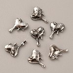 Alloy Cabochons, Nail Art Decoration Accessories, Melting Heart, Antique Silver, 9x7x2.5mm(MRMJ-WH0086-10AS)