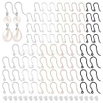 100Pcs 10 Styles PC Plastic Earring Hooks, Mixed Color, 12.5~18x8.5~11.5x0.7~1mm, Hole: 0.9~1.2mm, Pin: 0.7mm, 10pcs/style(FIND-AR0005-55)