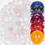112Pcs 7 Colors Transparent Resin UV Reactive Beads, Color Changing Beads, Imitation Cat Eye, Mixed Color, 10mm, Hole: 1.6mm, 16pcs/color(RESI-PA0001-40B)