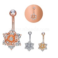 Brass Piercing Jewelry, Belly Rings, with Glass Rhinestone, Mixed Shapes, Mixed Color, 30mm, Bar: 15 Gauge(1.5mm), 3pcs/set, Bar Length: 3/8"(10mm)(AJEW-EE0006-84G)