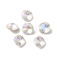 K9 Glass Rhinestone Cabochons, Pointed Back & Back Plated, Faceted, Square, Moonlight, 10x10x6mm(GLAA-I052-01E)