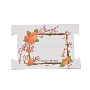Rectangle Paper Hair Ties Display Cards, Floral Jewelry Display Cards for Hair Ties, Orange, 8.05x12x0.05cm(CDIS-C004-07A)