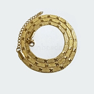 304 Stainless Steel Herringbone Chain Necklaces, Golden, 17.80 inch(45.2cm)(NJEW-P282-06G)