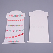 Hair Clip Display Cards, Kraft Paper Cards for Hair Barrettes Accessories Display, with Heart Pattern, Rectangle, White, Heart Pattern, 160x80x0.2mm(DIY-WH0167-86M)