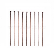 Jewelry Findings, Brass Flat Head Pins, Cadmium Free & Nickel Free & Lead Free, Red Copper, 0.7x40mm, about 8220pcs/1000g(J0CNA041-NR)