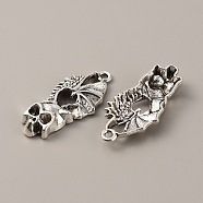 Gothic Tibetan Style Alloy Pendants, Antique Silver, Owl Pattern, 36.5x17x6mm, Hole: 2mm(FIND-CJC0016-23E)