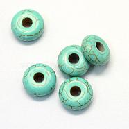 Synthetic Turquoise Beads, Rondelle, Dyed, Turquoise, 15.5~16x6.5~7mm, Hole: 5mm(TURQ-S283-07)