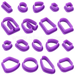 ABS Plastic Cookie Cutters, Geometrical Shape, Blue Violet, Package Size: 200x110x25mm(BAKE-YW0001-020)