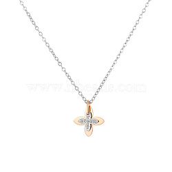 Heart Butterfly Clover Pendant Necklace, Stainless Steel Cable Chain Necklaces for Women(UZ2087-2)