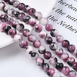 Natural Dyed Persian Jade Gemstone Bead Strands, Round, Violet, 8mm, Hole: 1mm, about 50pcs/strand, 15.7 inch(X-G-R271-8mm-XP13)