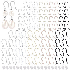 100Pcs 10 Styles PC Plastic Earring Hooks, Mixed Color, 12.5~18x8.5~11.5x0.7~1mm, Hole: 0.9~1.2mm, Pin: 0.7mm, 10pcs/style(FIND-AR0005-55)