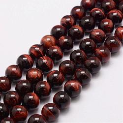 Natural & Dyed Tiger Eye Bead Strands, Grade A﹢, Round, 8mm, Hole: 1.2mm, about 49pcs/strand, 14.9 inch~15.5 inch(G-P230-12-8mm)