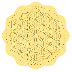 Self Adhesive Gold Foil Embossed Stickers, Medal Decoration Sticker, Flower of Life Pattern, 5x5cm(DIY-WH0211-190)