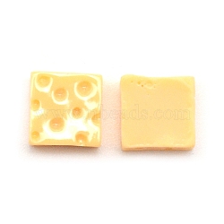 Opaque Resin Cabochons, Play Food, Imitation Food, Square Cheese, Gold, 13.5x13.5x7mm(CRES-WH0013-02)